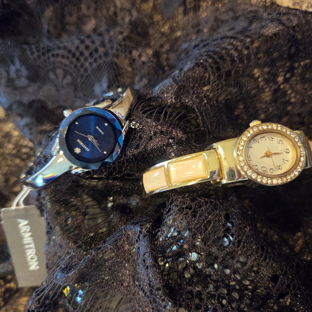 Armitron Women's Blue and Gold Watch Set